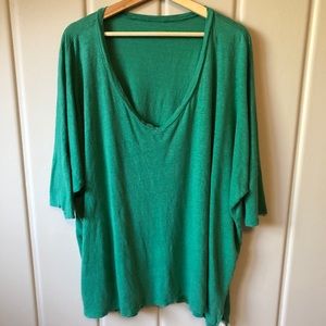 EILEEN FISHER | Linen Dolman Green shirt Size X/XL